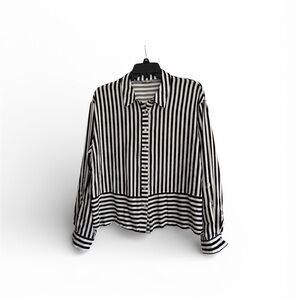 Remi James NYC Contrasting Stripes Button-Down Shirt for Women Size Large